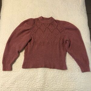 Cute pink Bubble puff sleeve sweater